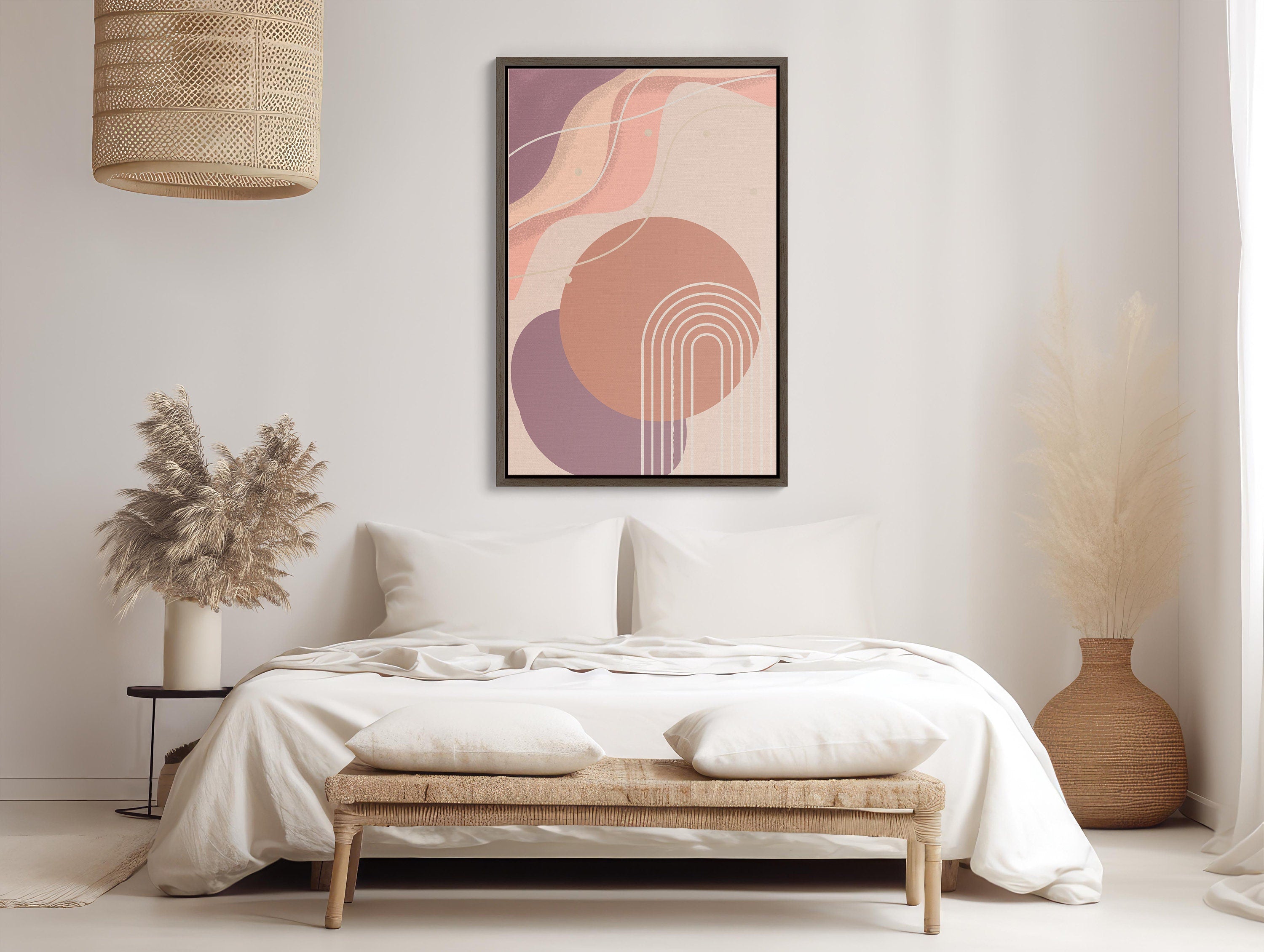 Add a Touch of Bohemian Elegance to Your Home with this Pink Wall Art